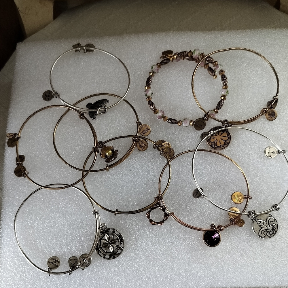 Alex & Ani Charms Lot Of 9 Bracelets